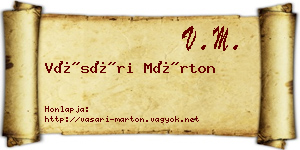 Vásári Márton névjegykártya