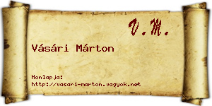 Vásári Márton névjegykártya